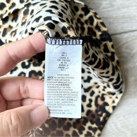 Lark & Ro Leopard Chiffon Blouse Made in USA - Picture 9 of 14